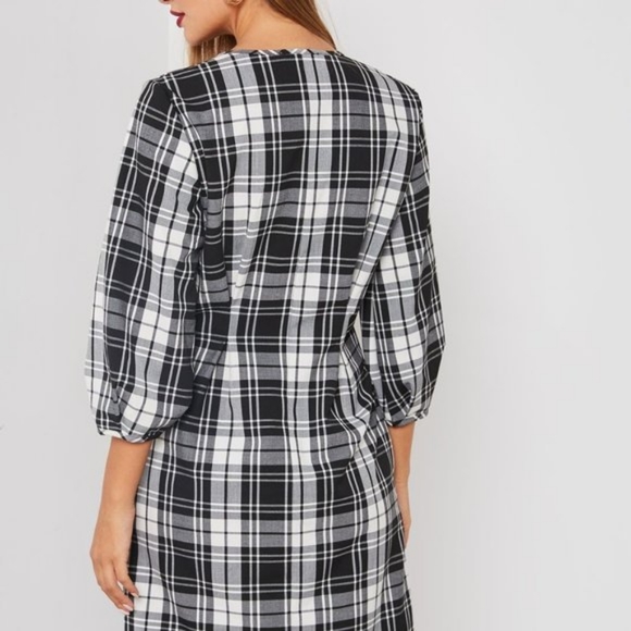 Mango Plaid Button Up Dress - Picture 2 of 9